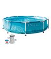 PISCINA REDONDA TUBULAR BEACHSIDE FRAME CON BOMBA