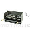 PARRILLA INOX CON CAJON ELEVADOR 61X40X33 CM