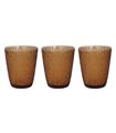 VASO VIDRIO COLOR DAVOR SET 3U AMBAR