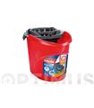 CUBO CON ESCURRIDOR 10 L SUPERFACIL ROJO