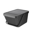 CUBO RECICLAJE SORT & GO APILABLE GRIS 20 L