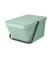 CUBO RECICLAJE SORT & GO APILABLE VERDE JADE 20 L