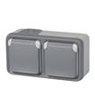 BASE SCHUKO SUPERFICIE DOBLE GRIS IP55 PLEXO