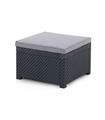 POUF RATAN RESINA DIVA GRAFITO 56X56X39 CM