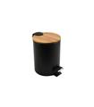 CUBO BAÑO CON PEDAL NEGRO BAMBU 3 L