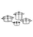 BATERIA INOX OPTIMA TAPA CRISTAL 4 PIEZAS