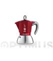 CAFETERA MOKA INDUCTION ALUMINIO/INOX 4 TAZAS ROJA