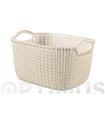 CESTA RECTANGULAR KNIT S BLANCO OASIS 8 L