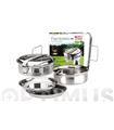 FIAMBRERA CON 2 PLATOS INOX 16 CM 1L