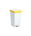 CUBO CON PEDAL SMART 25L RECICLAJE AMARILLO-26X36X