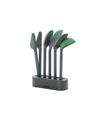 UTENSILIOS DE COCINA NYLON SILICONA + BASE SET 5 U