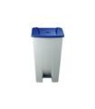 CONTENEDOR SELECTIVO AZUL PEDAL Y RUEDAS 120 L