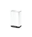 CUBO PEDAL RECTANGULAR METALICO BLANCO 20 L