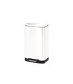 CUBO PEDAL RECTANGULAR METALICO BLANCO 30 L