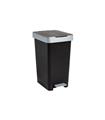 CUBO CON PEDAL SMART 25L RECICLAJE NEGRO-26X36X47C