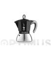 CAFETERA MOKA INDUCTION ALUMINIO/INOX 4 TAZAS NEGR