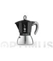 CAFETERA MOKA INDUCTION ALUMINIO/INOX 6 TAZAS NEGR