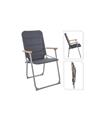 SILLA CAMPING PLEGABLE GRIS 62 X 55 X 92 CM